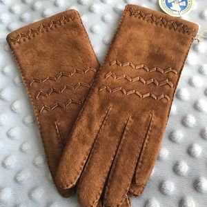 NEW- Cognac Gloves with Lining - Size 7 and 6.5